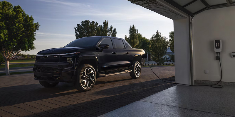 A black 2025 Chevrolet Silverado EV available at Moran Chevrolet Clinton Township.
