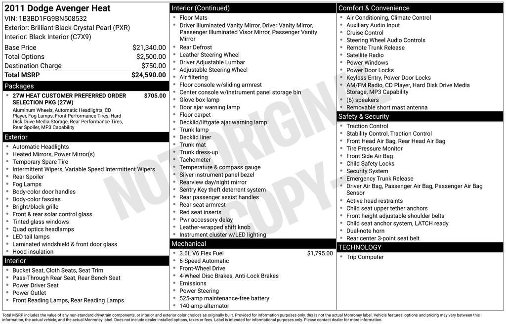 2011 Dodge Avenger Mainstreet