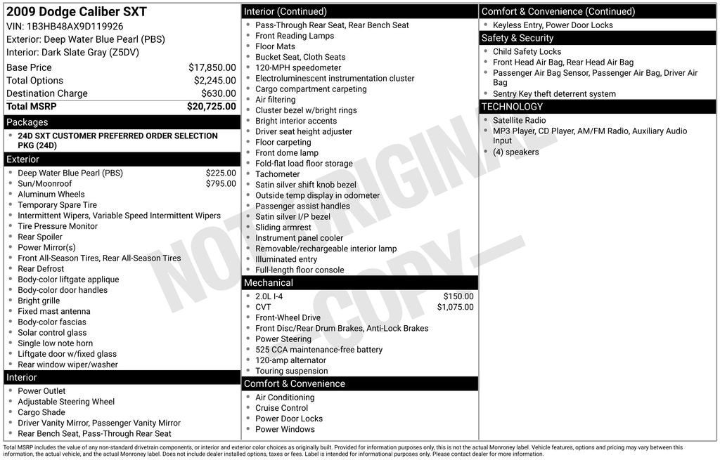 2009 Dodge Caliber SXT