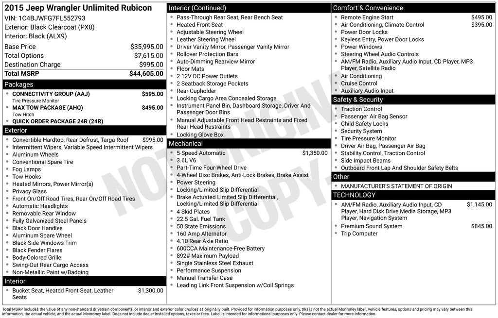 2015 Jeep Wrangler Unlimited Rubicon