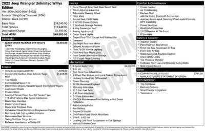 2022 Jeep Wrangler Unlimited Willys 4x4