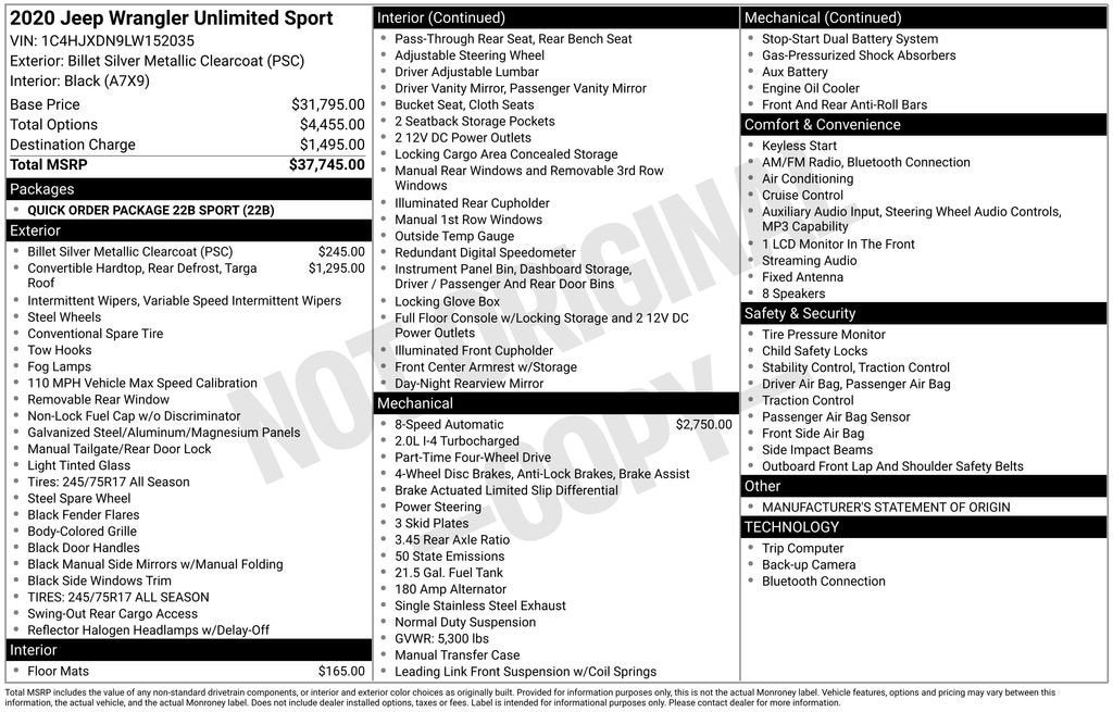 2020 Jeep Wrangler Unlimited Sport 4x4