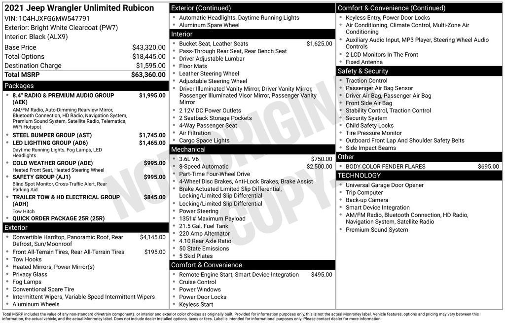 2021 Jeep Wrangler Unlimited Rubicon 4X4