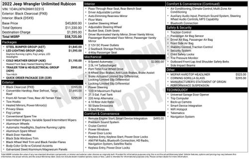 2022 Jeep Wrangler Unlimited Rubicon 4x4