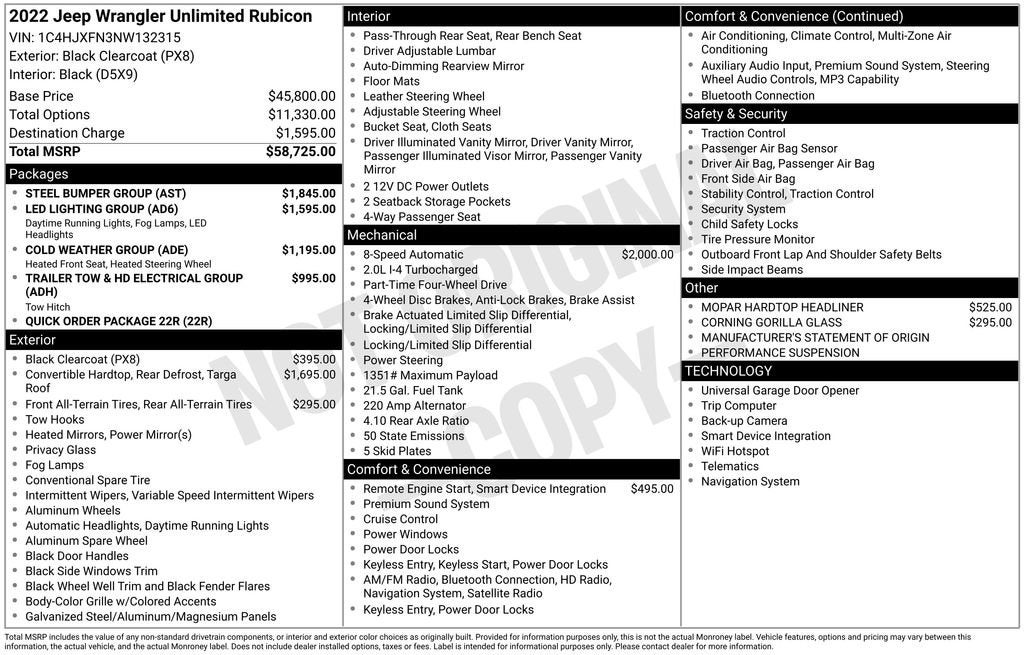 2022 Jeep Wrangler Unlimited Rubicon 4x4