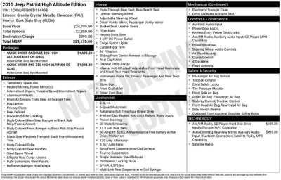 2015 Jeep Patriot High Altitude Edition