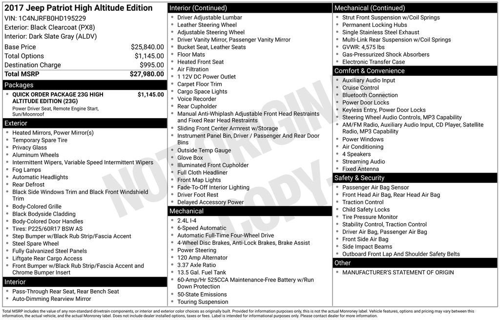 2017 Jeep Patriot High Altitude 4x4