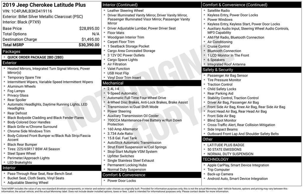 2019 Jeep Cherokee Latitude Plus 4x4