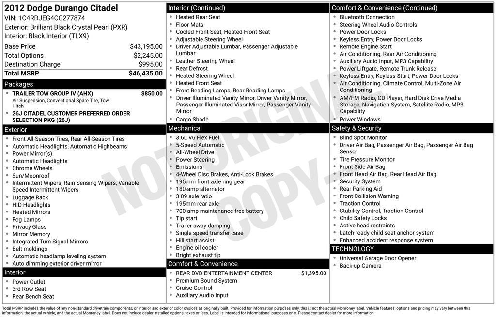 2012 Dodge Durango Citadel