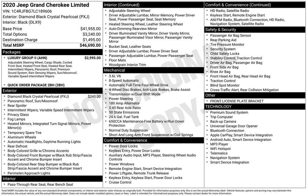 2020 Jeep Grand Cherokee Limited