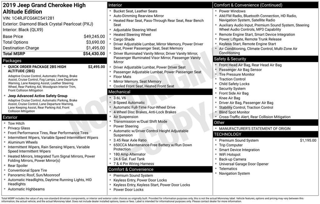 2019 Jeep Grand Cherokee High Altitude