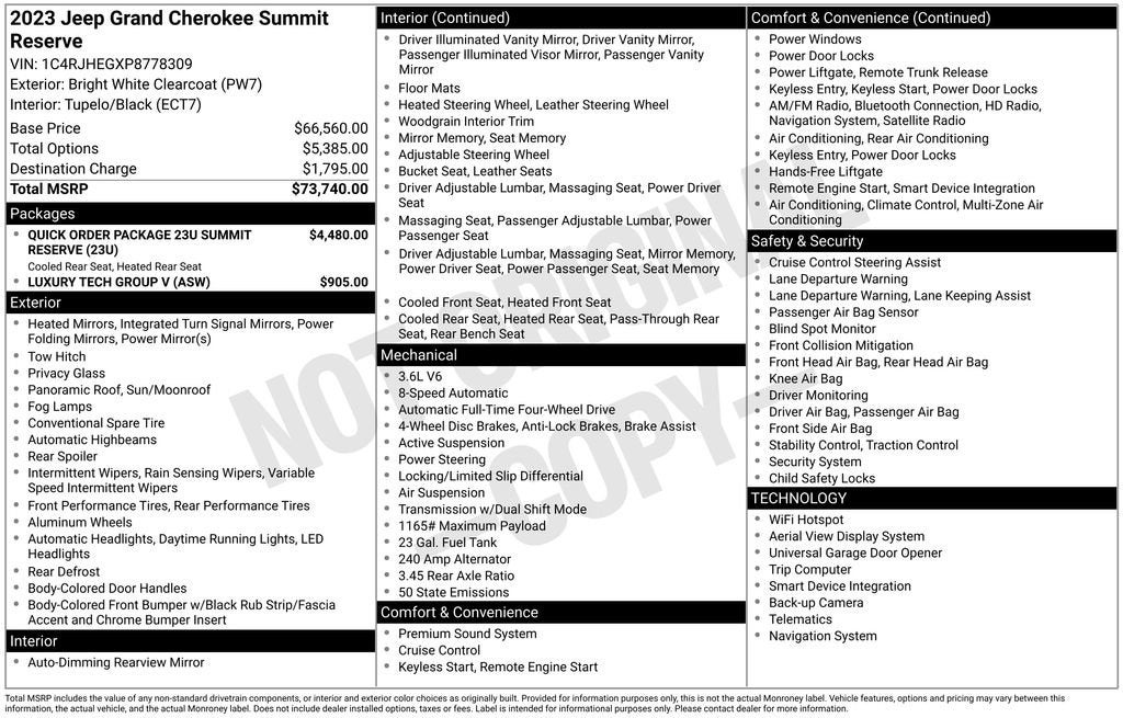 2023 Jeep Grand Cherokee Summit Reserve 4x4