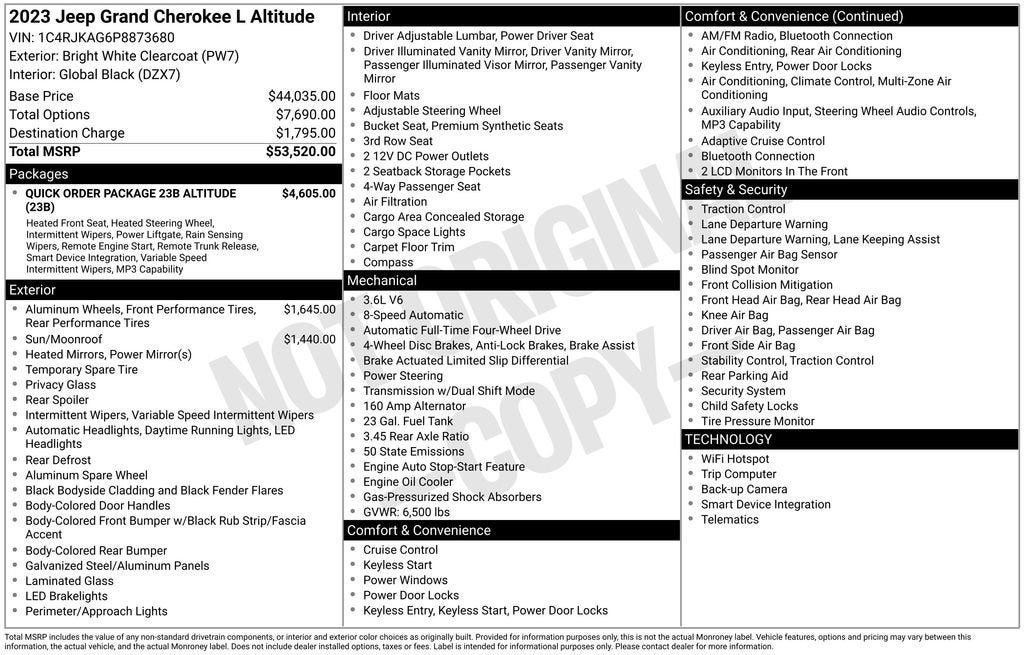 2023 Jeep Grand Cherokee L Altitude 4x4