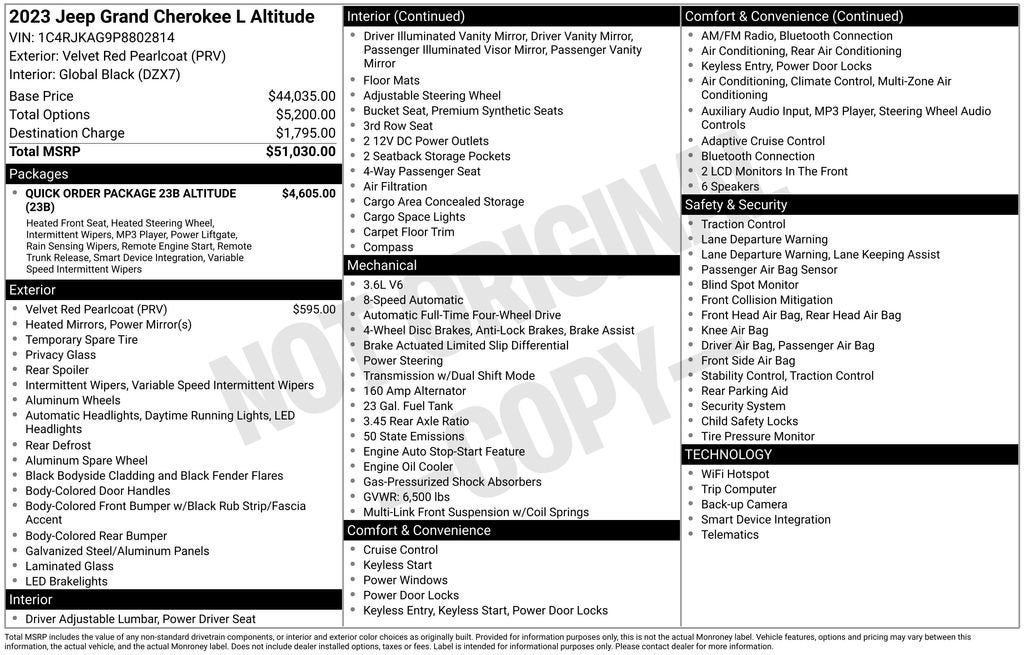 2023 Jeep Grand Cherokee L Altitude 4x4