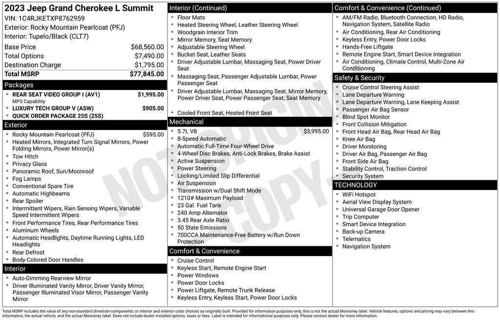 2023 Jeep Grand Cherokee L Summit 4x4