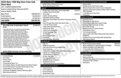 2022 RAM 1500 Big Horn Crew Cab 4x4 5'7" Box