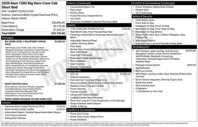 2020 RAM 1500 Big Horn Crew Cab 4x4 5'7" Box