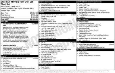2021 RAM 1500 Big Horn Crew Cab 4x4 5'7" Box