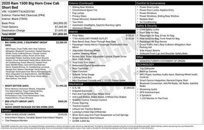 2020 RAM 1500 Big Horn Crew Cab 4x4 5'7" Box
