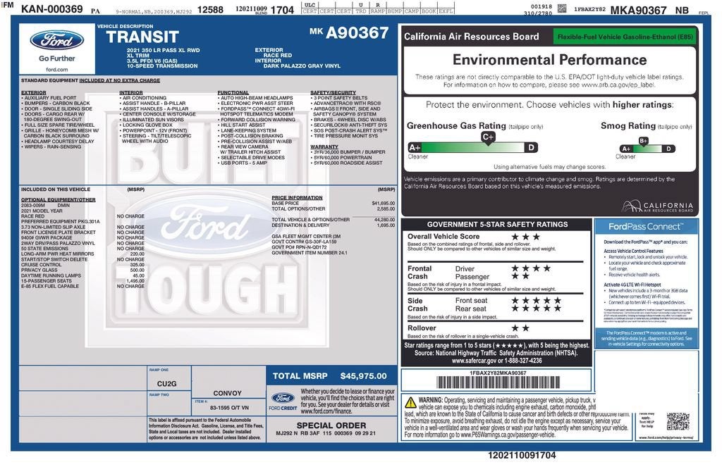 2021 Ford Transit Passenger Wagon XL