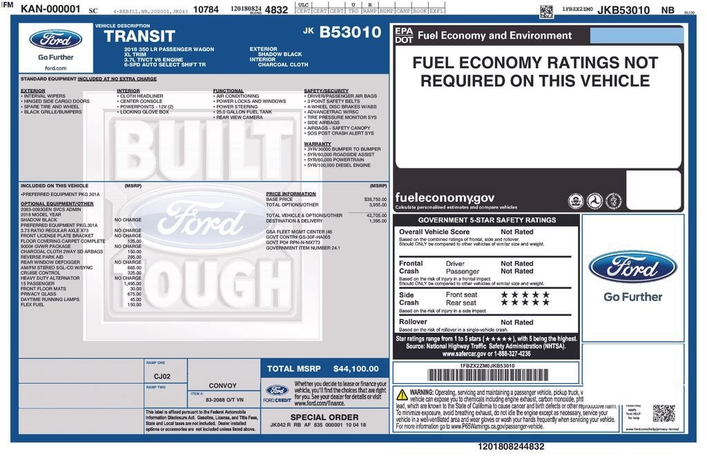 2018 Ford Transit Passenger Wagon XL