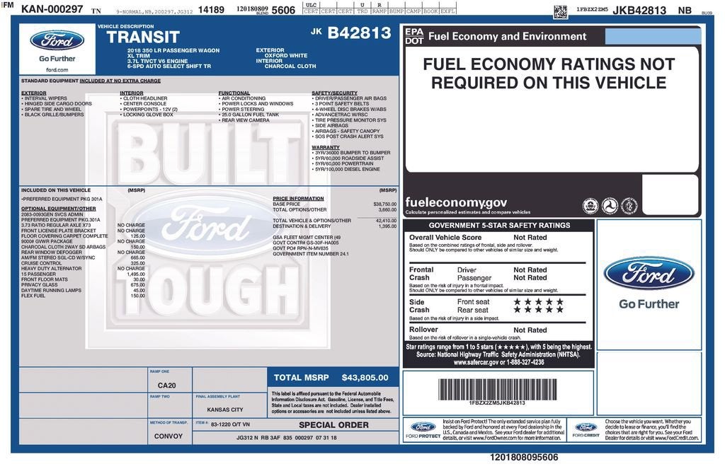 2018 Ford Transit Passenger Wagon XL