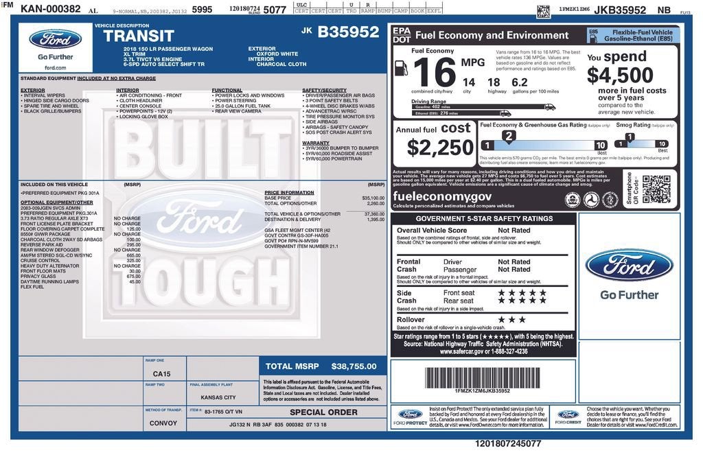 2018 Ford Transit Passenger Wagon XL