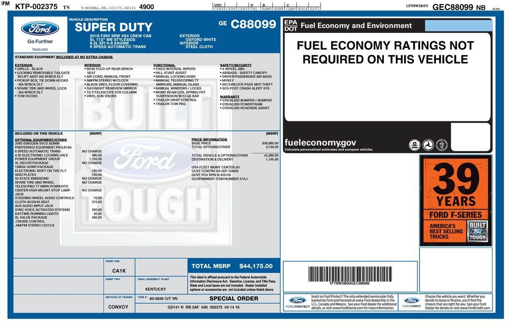 2016 Ford Super Duty F-350 SRW Platinum