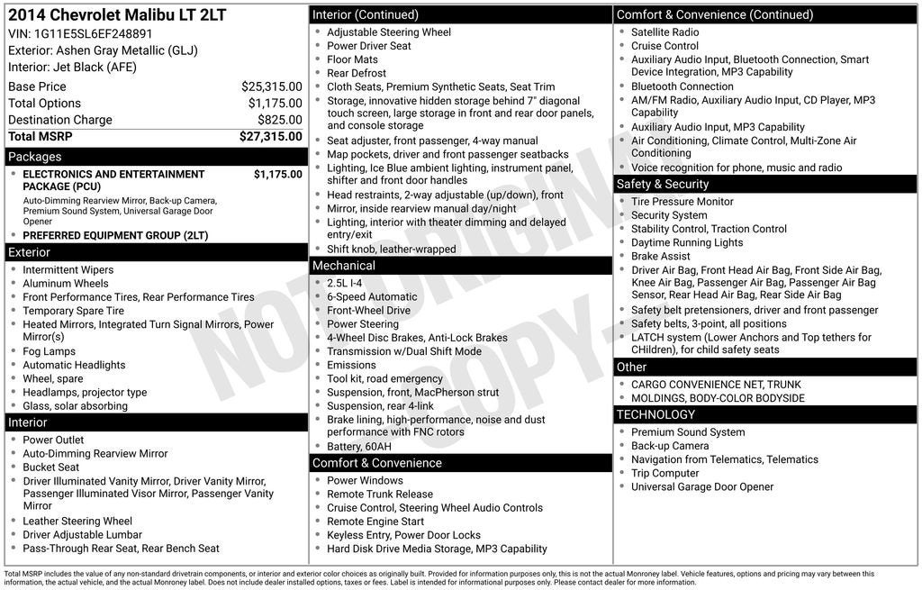 2014 Chevrolet Malibu LT