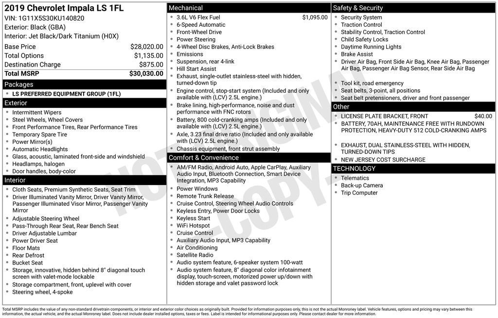 2019 Chevrolet Impala LS