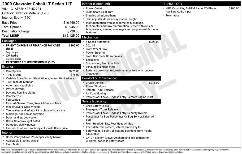 2009 Chevrolet Cobalt LT w/1LT