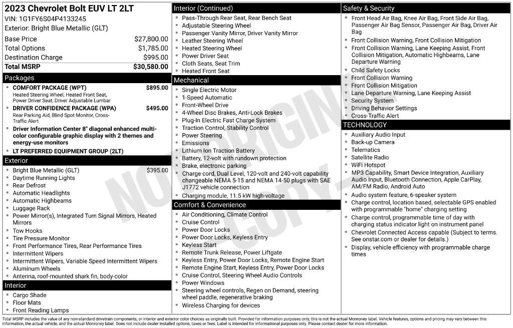 2023 Chevrolet Bolt EUV LT