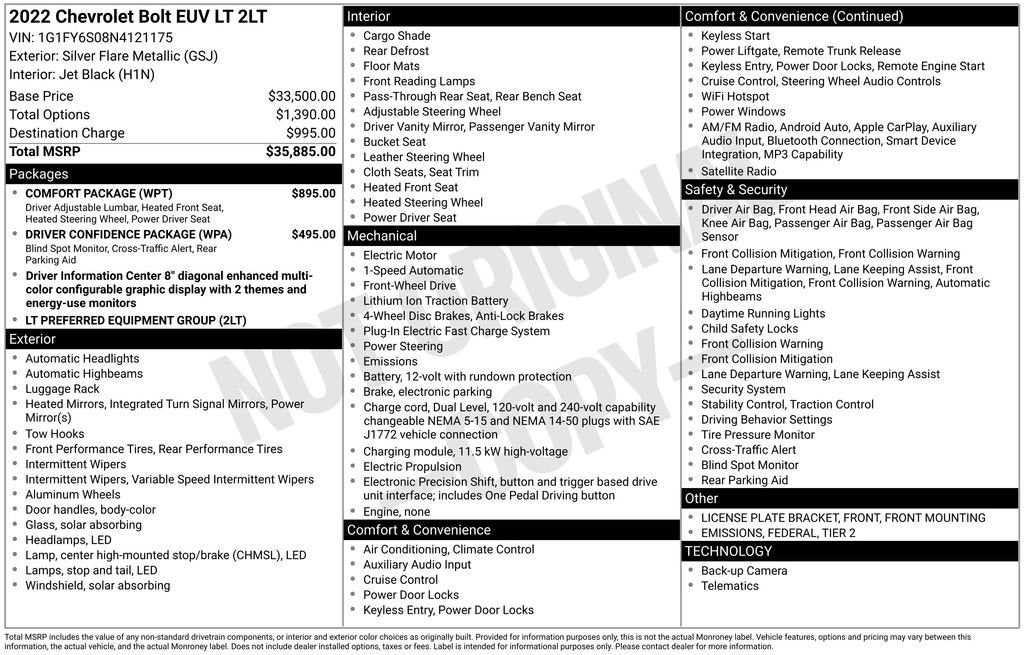 2022 Chevrolet Bolt EUV LT