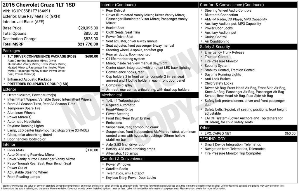 2015 Chevrolet Cruze LT