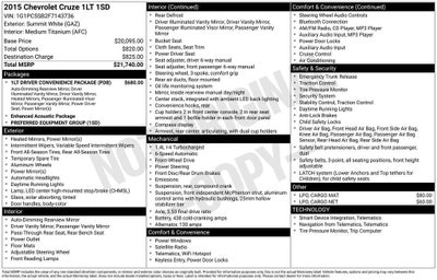 2015 Chevrolet Cruze LT