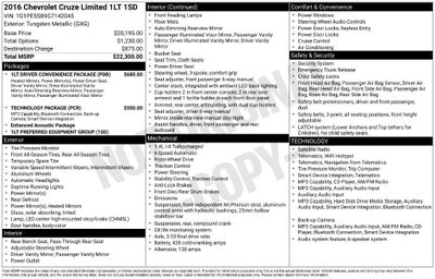 2016 Chevrolet Cruze Limited LT