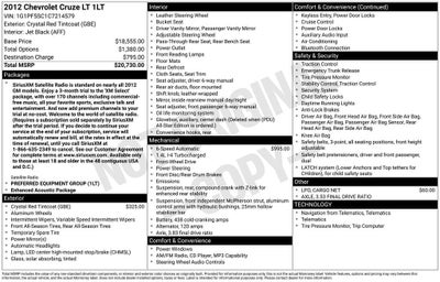 2012 Chevrolet Cruze LT w/1LT