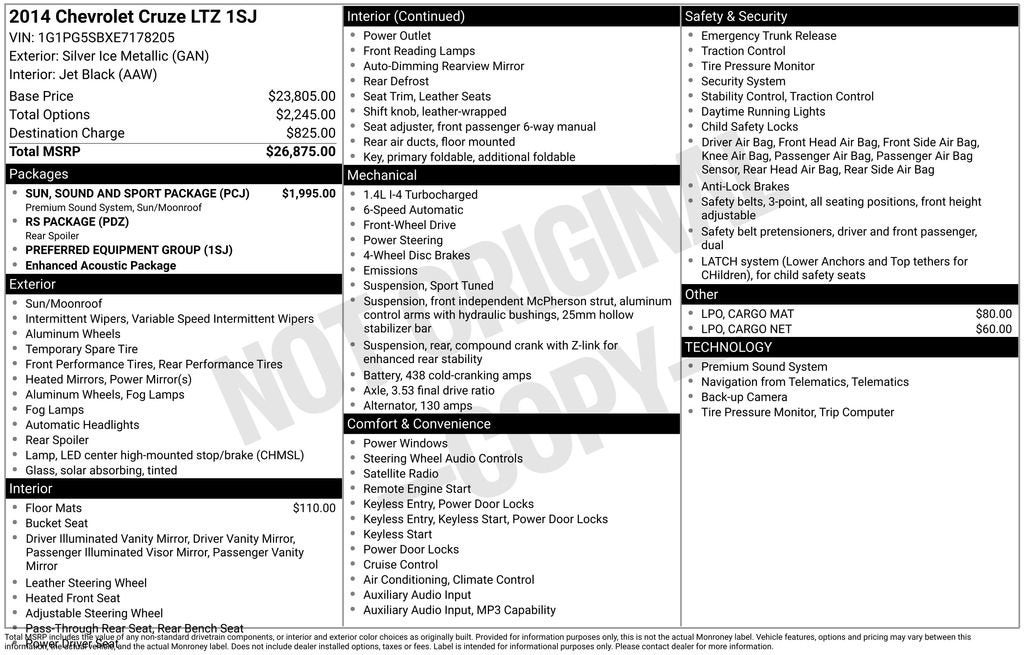 2014 Chevrolet Cruze LTZ