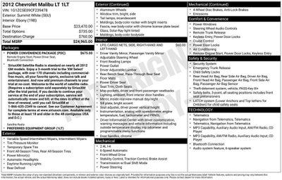 2012 Chevrolet Malibu LT w/1LT