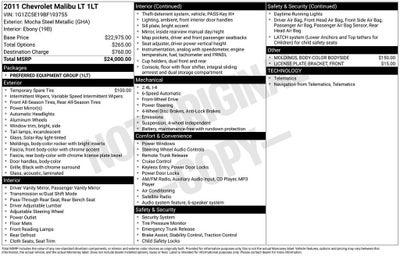 2011 Chevrolet Malibu LT w/1LT