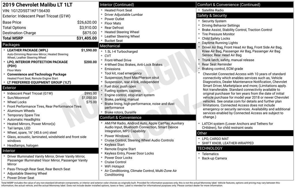 2019 Chevrolet Malibu LT