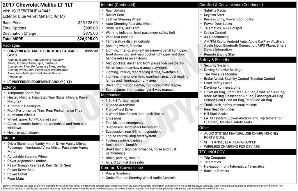 2017 Chevrolet Malibu LT