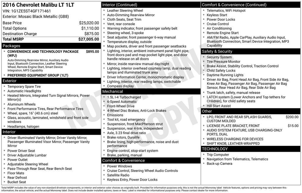 2016 Chevrolet Malibu LT