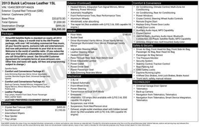 2013 Buick LaCrosse Leather