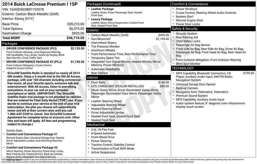 2014 Buick LaCrosse Premium I