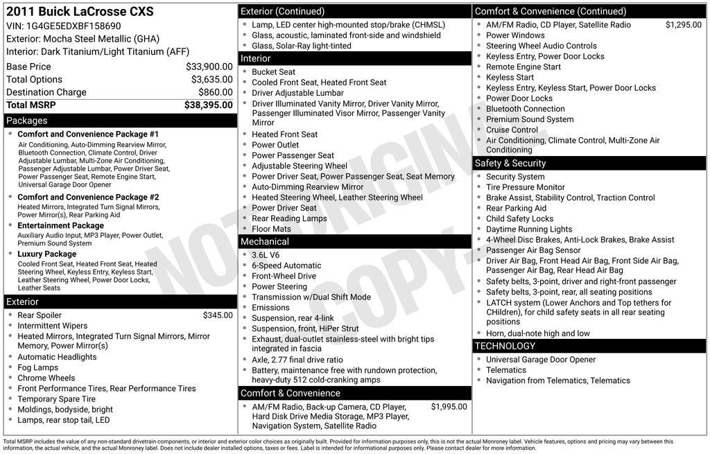 2011 Buick LaCrosse CXS