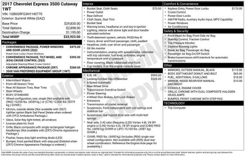 2017 Chevrolet Express Cutaway 3500 3500 VAN 139"