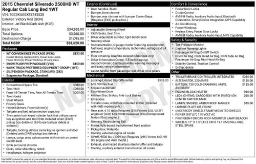 2015 Chevrolet Silverado 2500 HD Work Truck