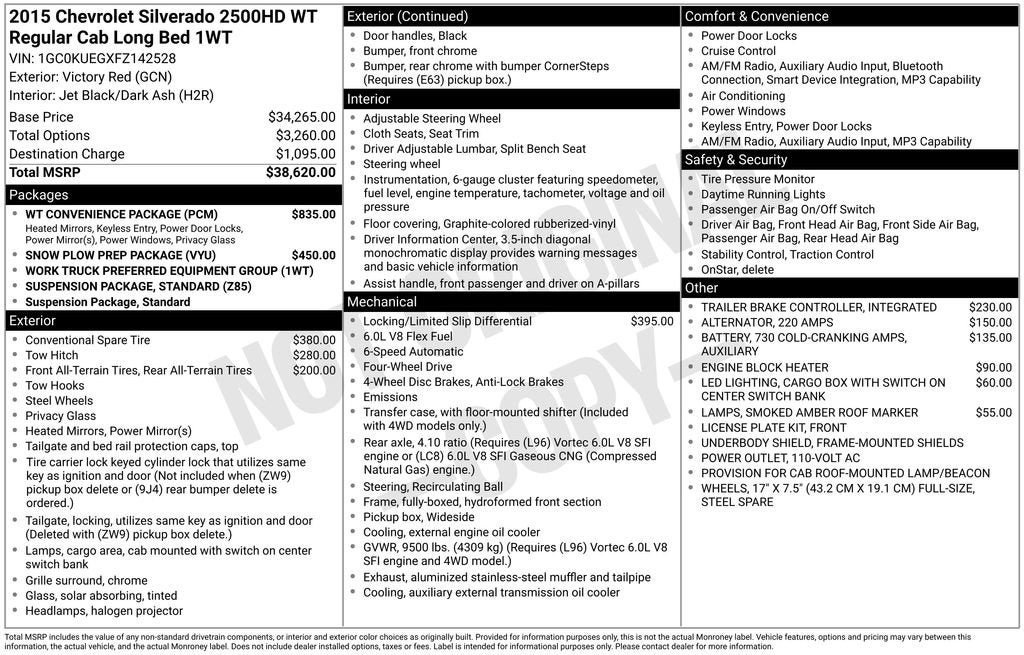 2015 Chevrolet Silverado 2500 HD Work Truck