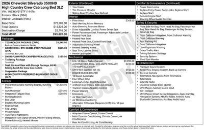 2026 Chevrolet Silverado 3500 HD High Country DRW